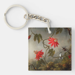 Porte-clés Fleurs de passion avec tête de colibris