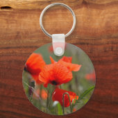 Porte-clés Fleurs de pavot commun dans un champ. (Recto)