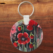 Porte-clés Fleurs De Pavot En Aquarelle (Recto)