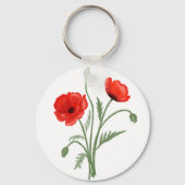 Porte-clés Fleurs de pavot rouges (Verso)