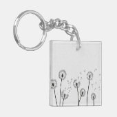 Porte-clés Fleurs de pissenlits Pappus Spores Gris (Devant gauche)