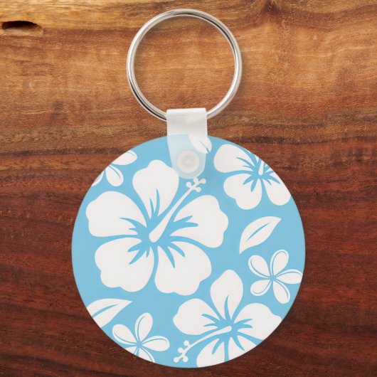 Porte-clés Fleurs de plage bleu tropical (Verso)