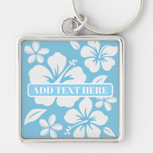 Porte-clés Fleurs de plage bleu tropical (Devant)