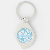 Porte-clés Fleurs de plage bleu tropical (Devant)
