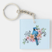 Porte-clés Fleurs de printemps bleu Jay (Devant)