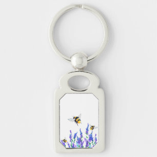 Porte-clés Fleurs de printemps et abeilles Porte - clé volant