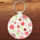 Porte-clés Fleurs de printemps rouge mignonnes (Recto)