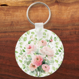 Porte-clés Fleurs de Renoncule Rose Assez Jolie