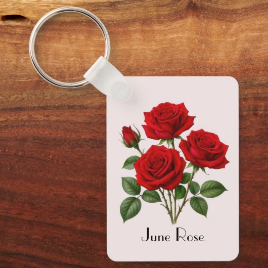 Porte-clés Fleurs de rose de juin (Recto)