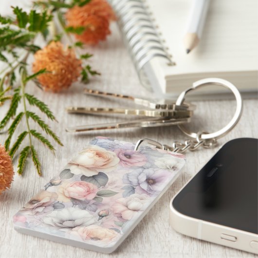 Porte-clés Fleurs de rose élégantes (Devant droit)
