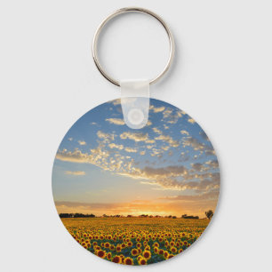 Porte-clés Fleurs de soleil au coucher du soleil