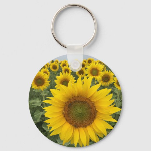 Porte-clés Fleurs de soleil jaunes florales (Recto)