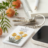 Porte-clés Fleurs de tulipes jaunes (Devant droit)