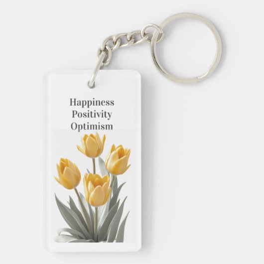 Porte-clés Fleurs de tulipes jaunes (Dos)
