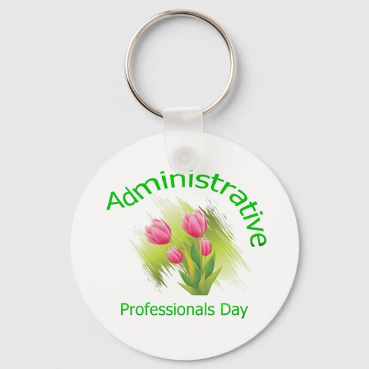 Porte-clés Fleurs de tulipes Journée des professionnels admin (Recto)