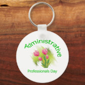Porte-clés Fleurs de tulipes Journée des professionnels admin (Recto)