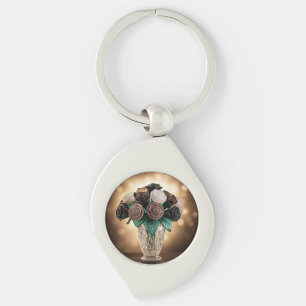 Porte-clés Fleurs de verre