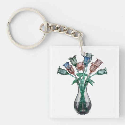 Porte-clés Fleurs de verre (Devant)