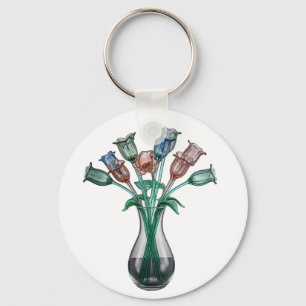 Porte-clés Fleurs de verre