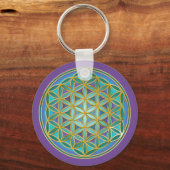 Porte-clés FLEURS DE VIE - Géométrie Sacrée Design 1 (Recto)