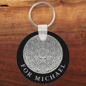Porte-clés FLEURS DE VIE - Médaille Argent (Recto)