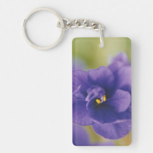 Porte-clés Fleurs de violettes africaines roses et bleues
