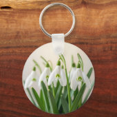 Porte-clés Fleurs délicates de perce-neige de printemps (Verso)
