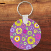 Porte-clés Fleurs d'été mignonnes et violettes (Recto)