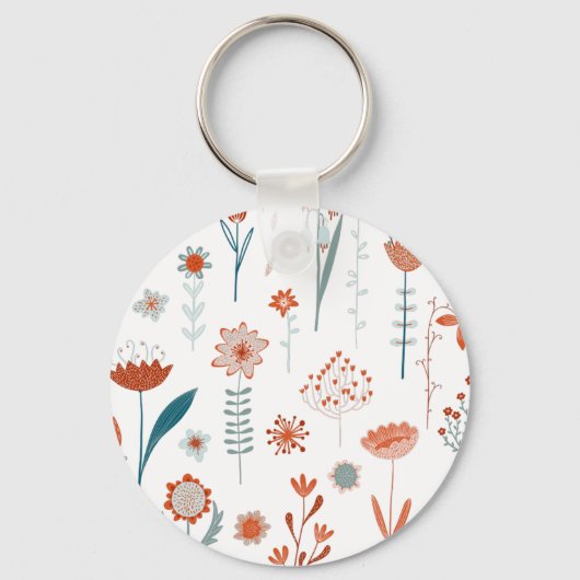 Porte-clés Fleurs d'été scandinaves (Recto)