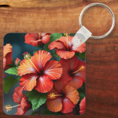 Porte-clés Fleurs d'Hibiscus rouge vif-76894 (Verso)