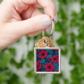 Porte-clés Fleurs d'hibiscus rouges (main)