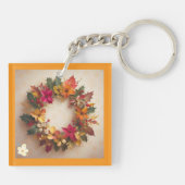 Porte-clés "Fleurs d'hiver dorées" (Dos)