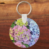 Porte-clés Fleurs d'hydrangée colorées (Recto)