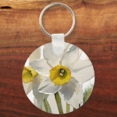 Porte-clés Fleurs d'Iris Aquarelle Modernes (Recto)