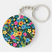 Porte-clés Fleurs Ditsy Vibrantes Motif Floral-43785 (Dos)