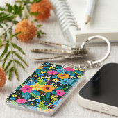Porte-clés Fleurs Ditsy Vibrantes Motif Floral-43785 (Devant droit)