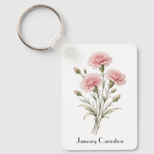 Porte-clés Fleurs d'œillet de janvier