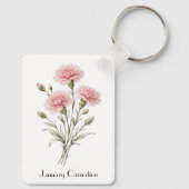 Porte-clés Fleurs d'œillet de janvier (Verso)