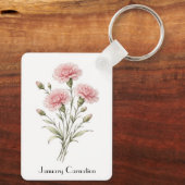 Porte-clés Fleurs d'œillet de janvier (Verso)