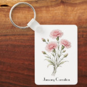 Porte-clés Fleurs d'œillet de janvier (Recto)