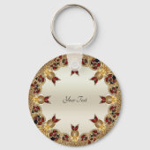 Porte-clés Fleurs d'or Porte - clé de pierres rouges (Verso)