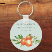 Porte-clés Fleurs d'Orange Citrus Botanical Save The Date (Recto)