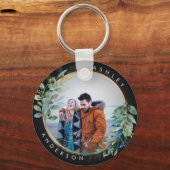 Porte-clés Fleurs dorées Botanique Vert Couple Aquarelle (Recto)