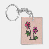 Porte-clés Fleurs douces rose (Devant gauche)