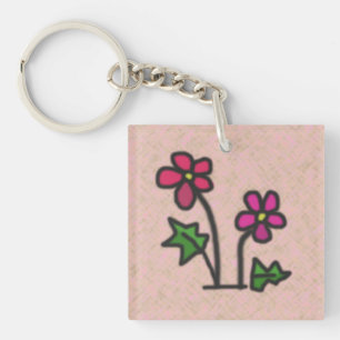 Porte-clés Fleurs douces rose