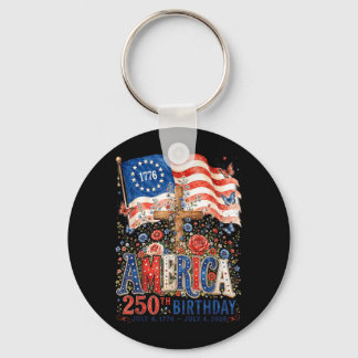 Porte-clés Fleurs du 250e anniversaire des États-Unis d'Améri