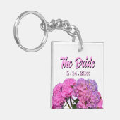 Porte-clés Fleurs élégantes fleurs florales rose violet pour  (Devant gauche)