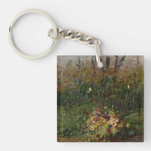 Porte-clés Fleurs estivales du terrain (Devant)