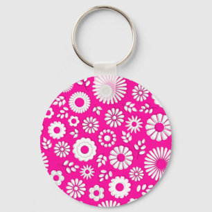 Porte-clés Fleurs estivales roses mignonnes