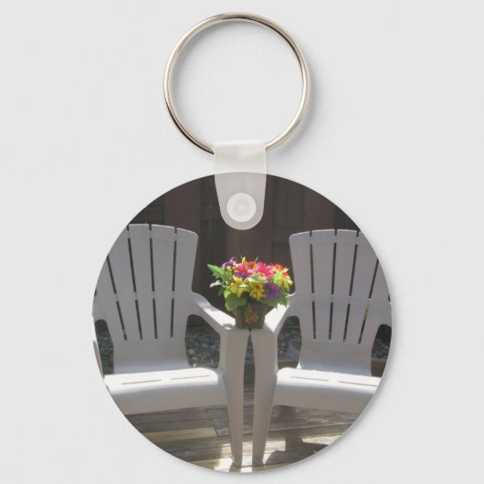Porte-clés Fleurs et chaises Adirondack (Recto)